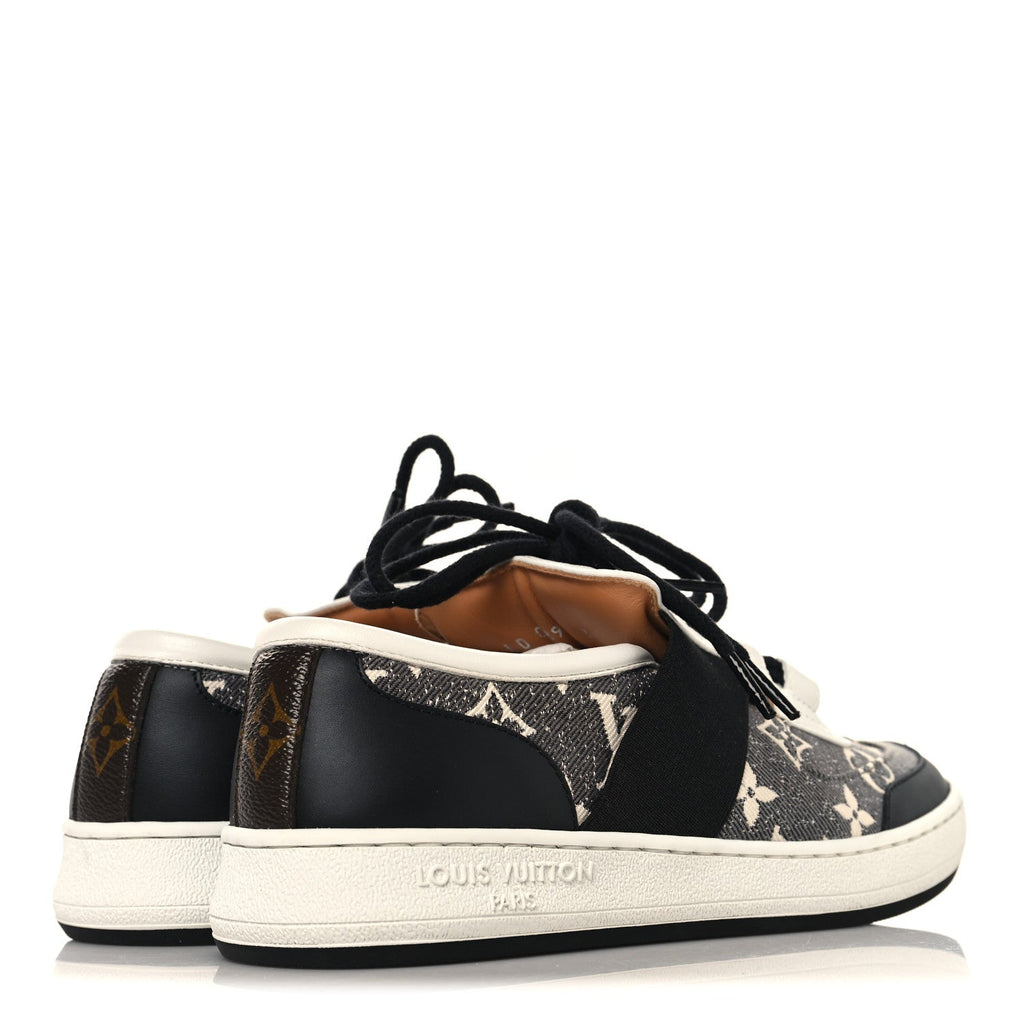 Louis Vuitton Denim Monogram Lous Sneakers 37 Gray