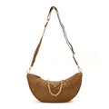 Prada Re-Nylon Saffiano Demi-lune Shoulder Bag Brown