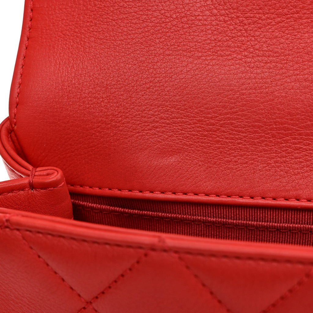 Chanel Calfskin Quilted Flap Waist Bag Red
