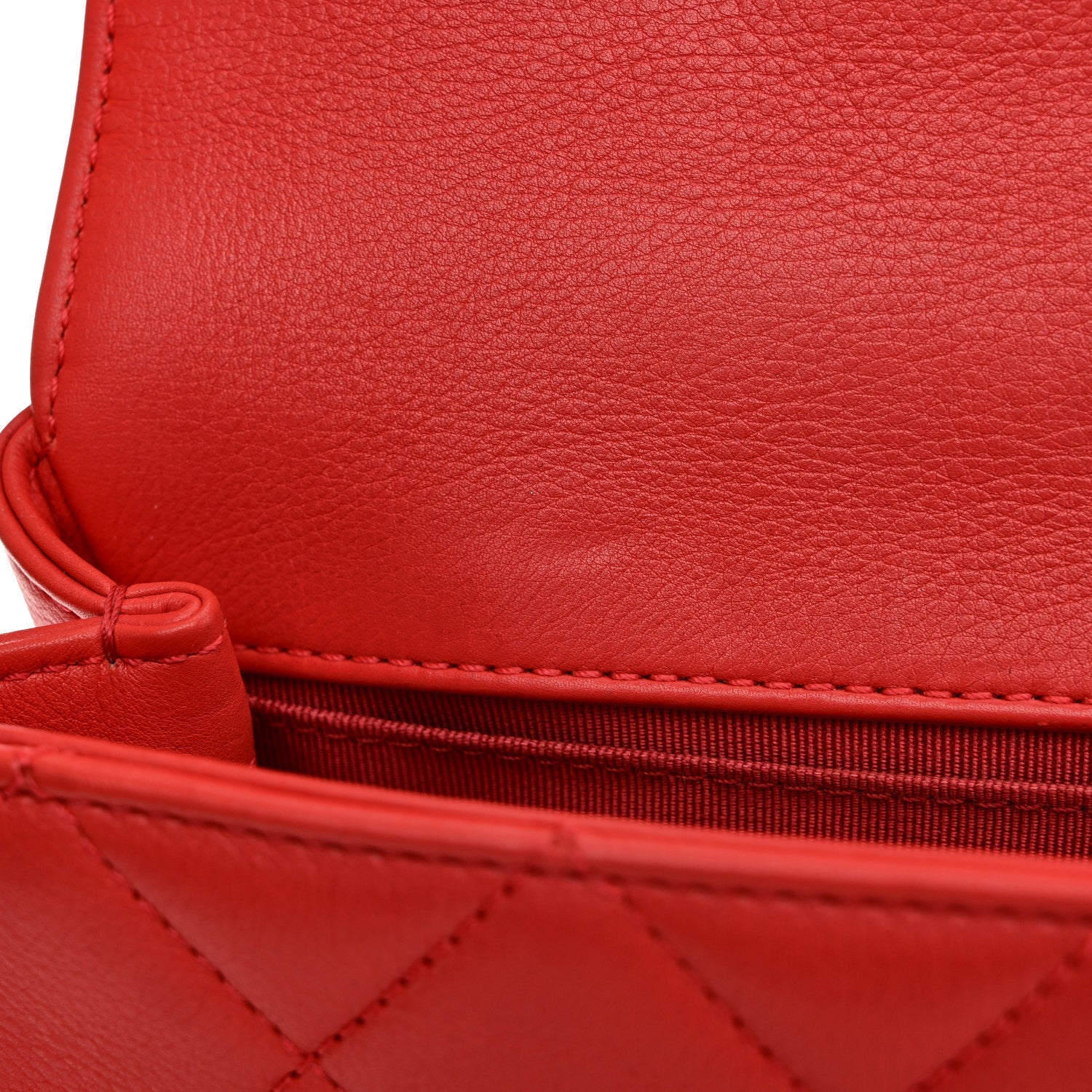 Chanel Calfskin Quilted Flap Waist Bag Red