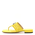 Gucci Nappa Charlotte Double G Marmont Thong Sandals 37.5 Acid Lime