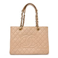 Chanel Caviar Quilted Grand Shopping Tote GST Beige