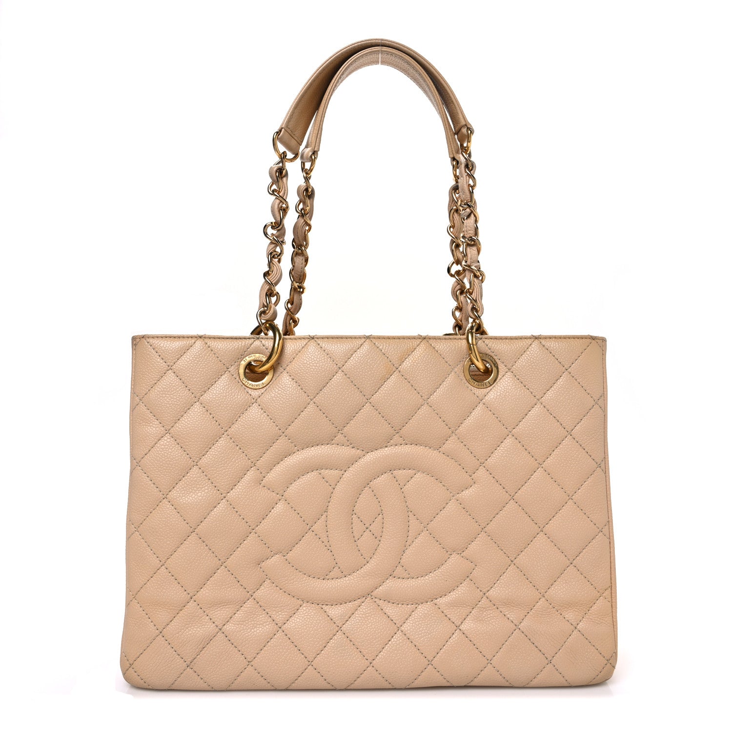 Chanel Caviar Quilted Grand Shopping Tote GST Beige