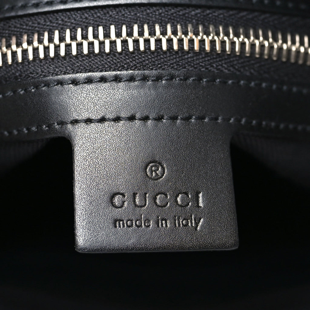 Gucci GG Supreme Monogram Web Small Flat Messenger Bag Black Grey