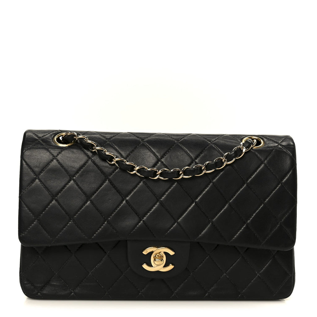 Chanel Lambskin Quilted Medium Double Flap Black