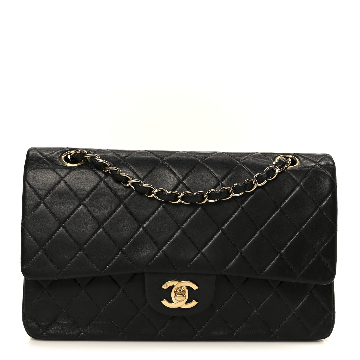 Chanel Lambskin Quilted Medium Double Flap Black