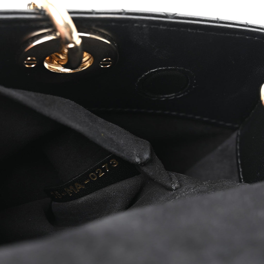 Christian Dior Lambskin Cannage Medium Lady D-Joy Black