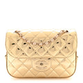 Chanel Mirror Calfskin Metallic Calfskin Quilted Hollywood Boulevard Mini Flap Gold