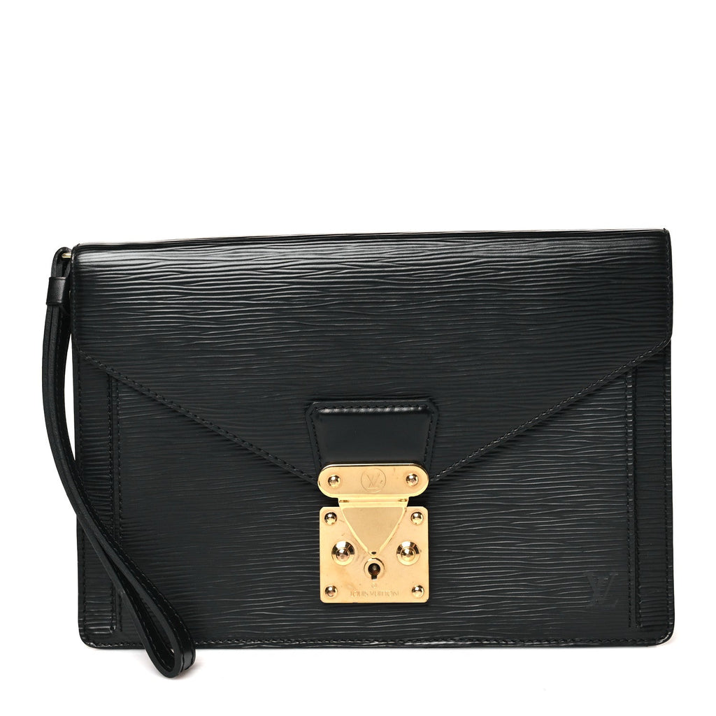 Louis Vuitton Epi Pochette Sellier Dragonne Clutch Black