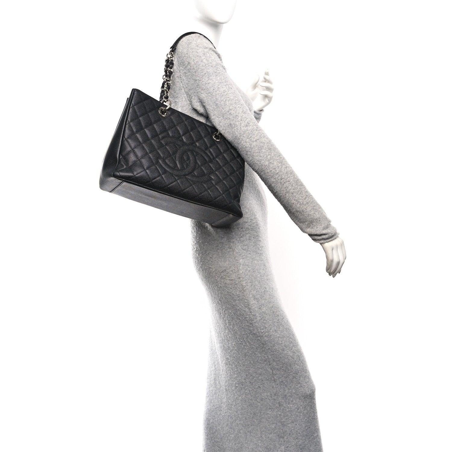 Chanel Caviar Quilted Grand Shopping Tote GST Black