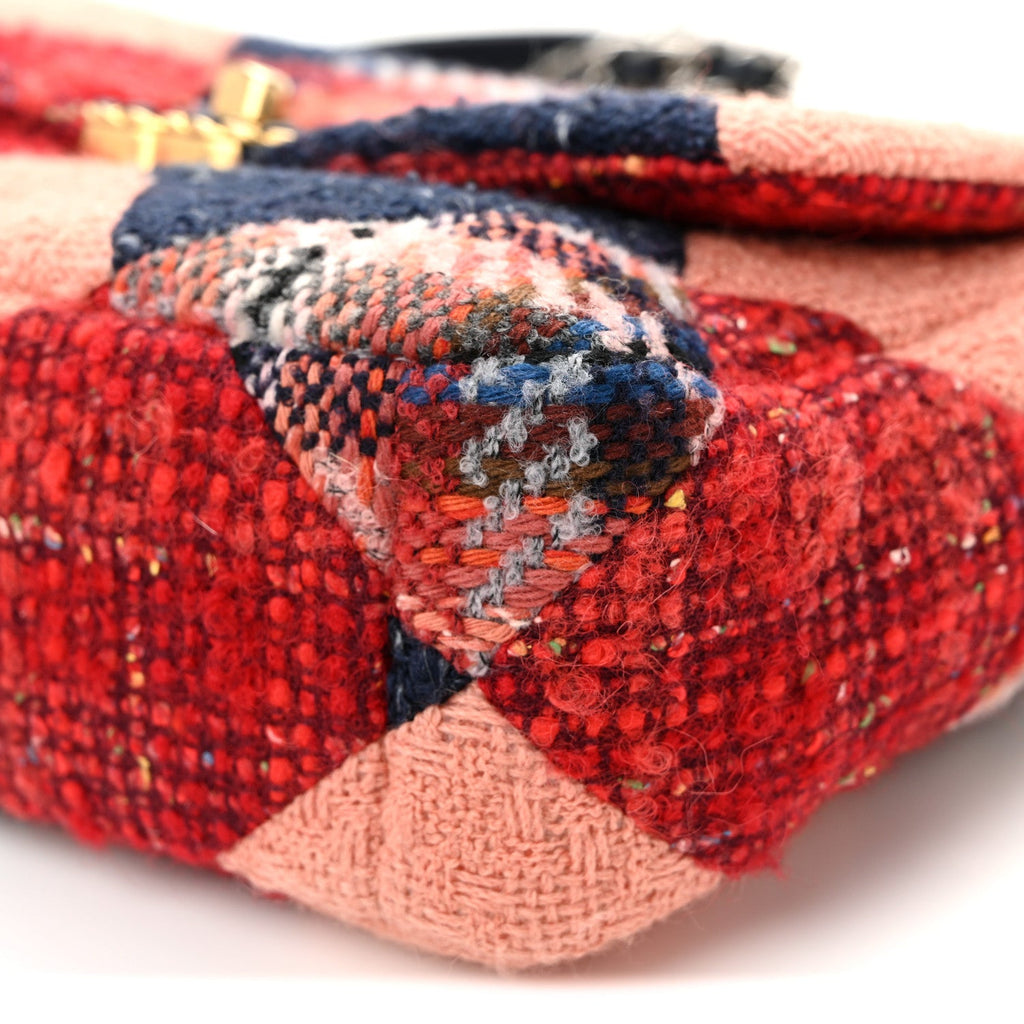 Chanel Tweed Quilted Medium Chanel 19 Flap Red Navy Multicolor