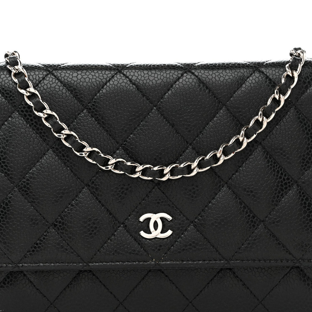 Chanel Caviar Quilted Wallet On Chain WOC Black