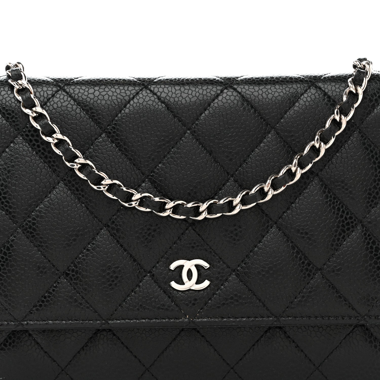 Chanel Caviar Quilted Wallet On Chain WOC Black