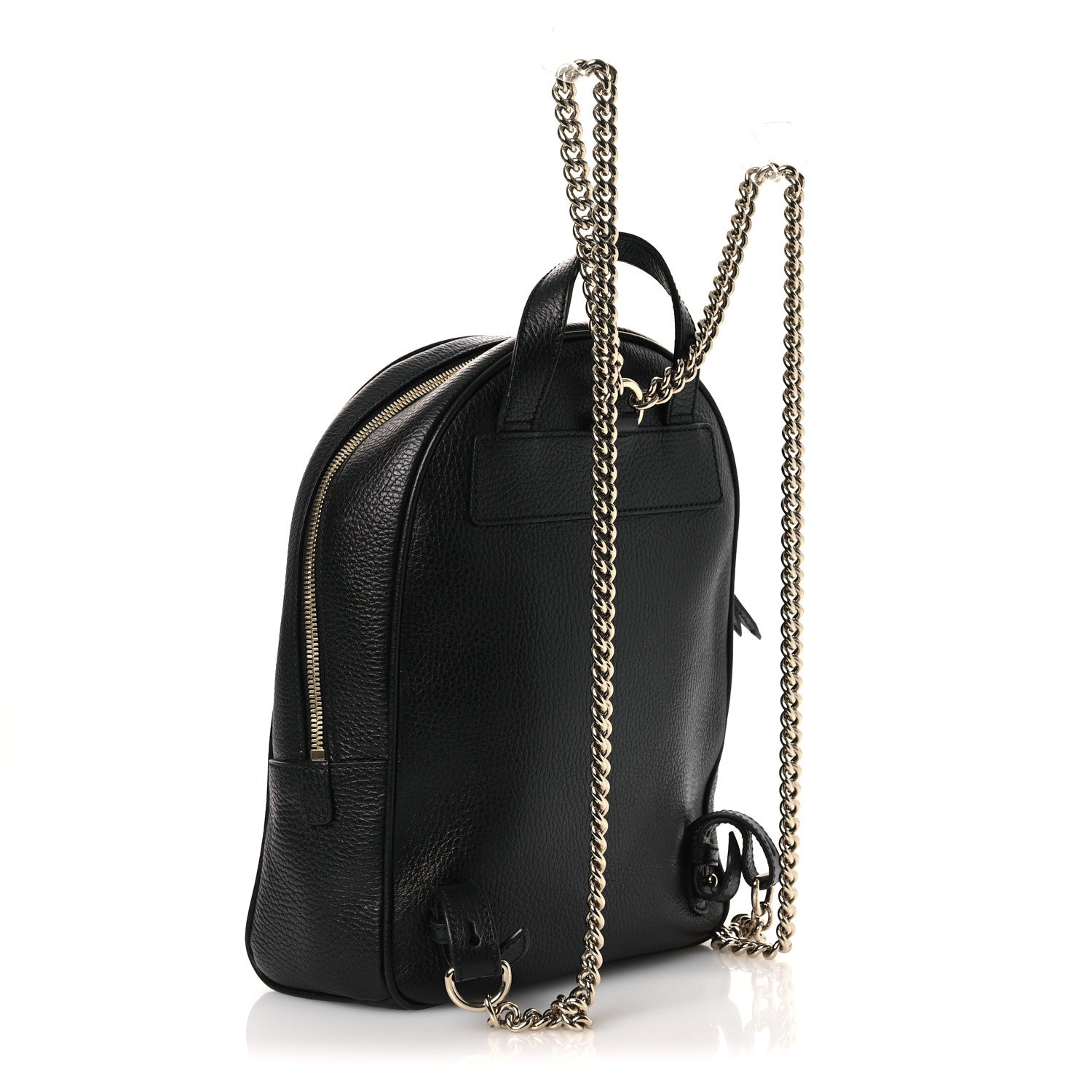 Gucci Pebbled Calfskin Soho Chain Backpack Black
