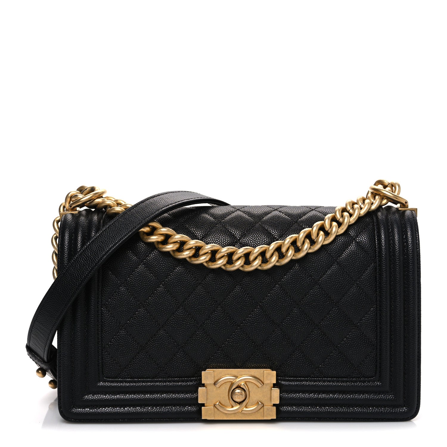 Chanel Caviar Quilted Medium Boy Flap Black