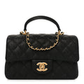Chanel Caviar Quilted Mini Top Handle Rectangular Flap Black