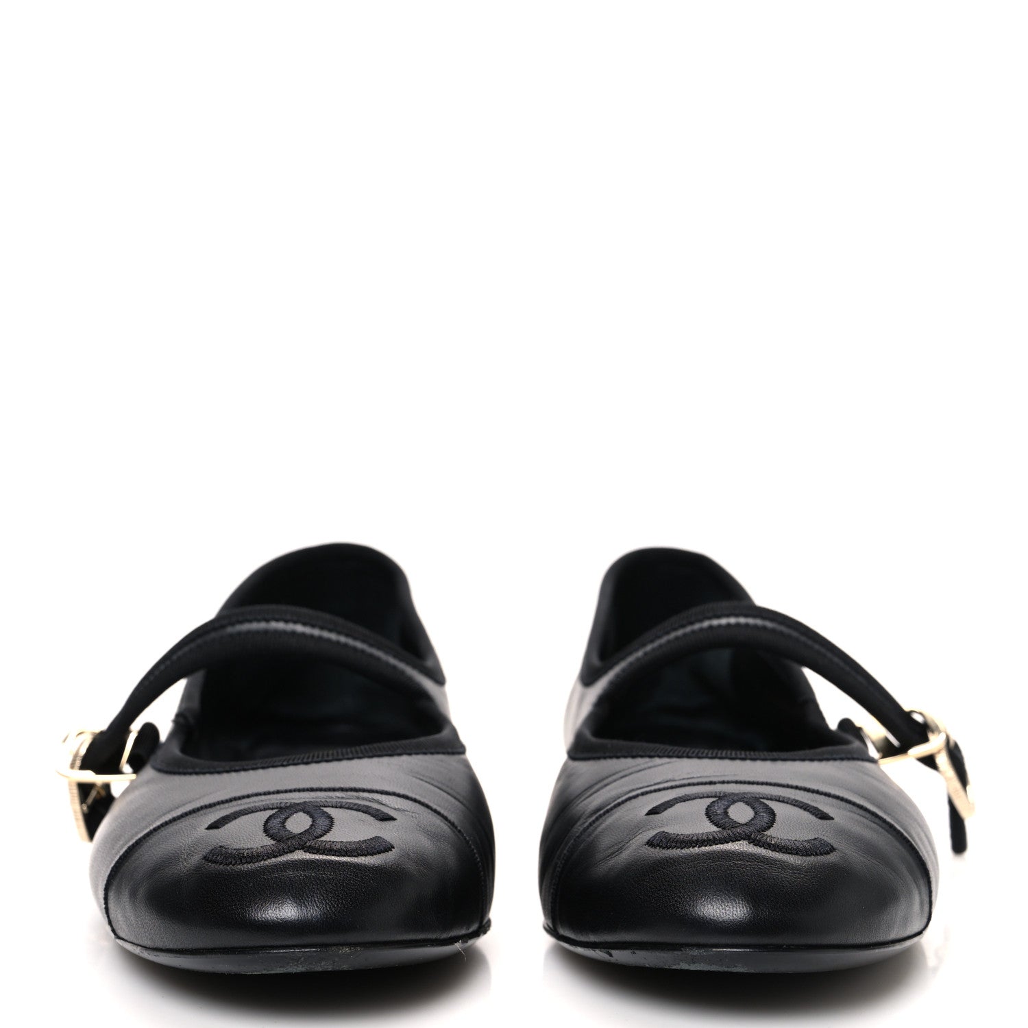 Lambskin Mary Jane Flats 40 Black
