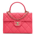 Chanel Caviar Quilted Mini Retro Twist Top Handle Flap Pink
