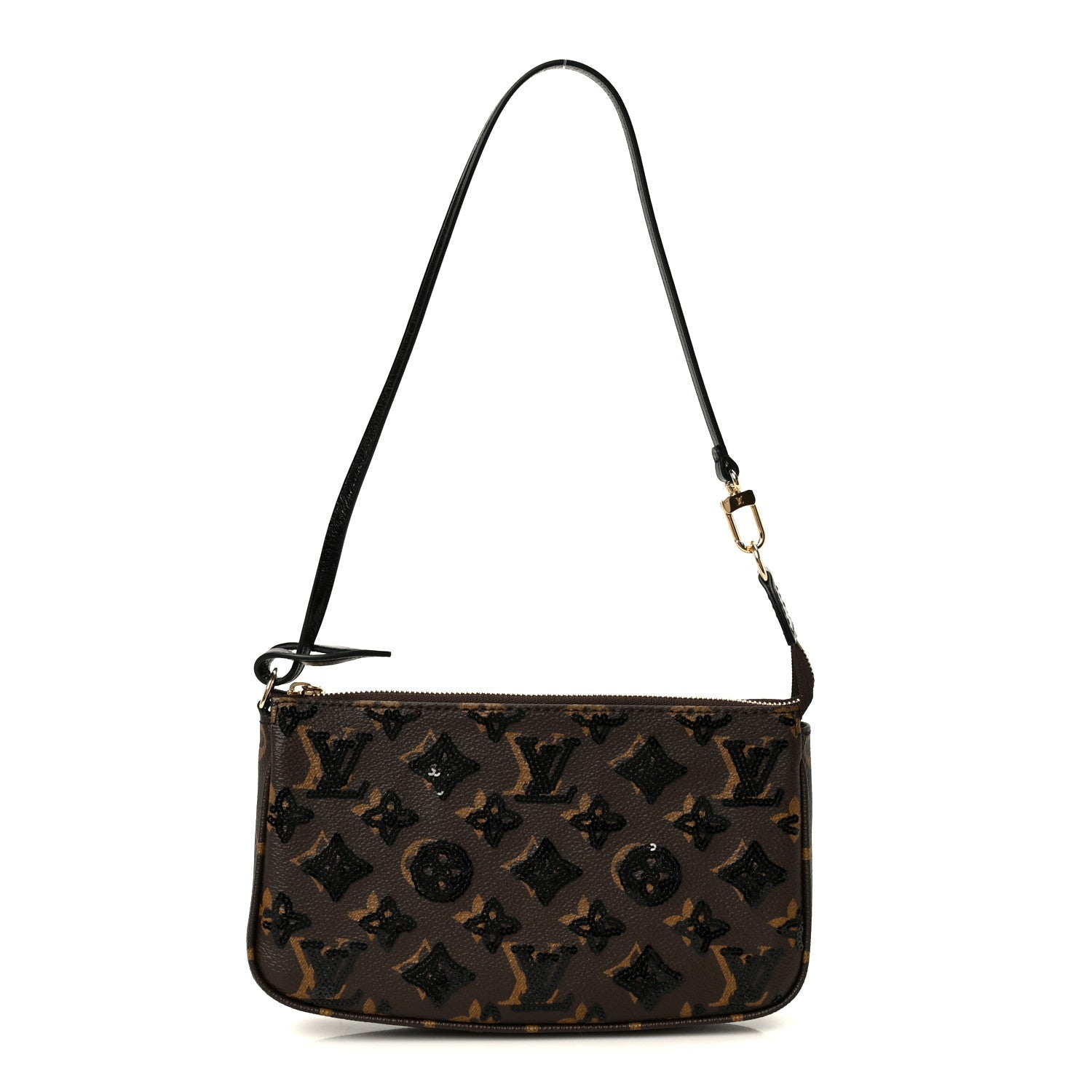 Louis Vuitton Monogram Sequins Pochette Accessories Black