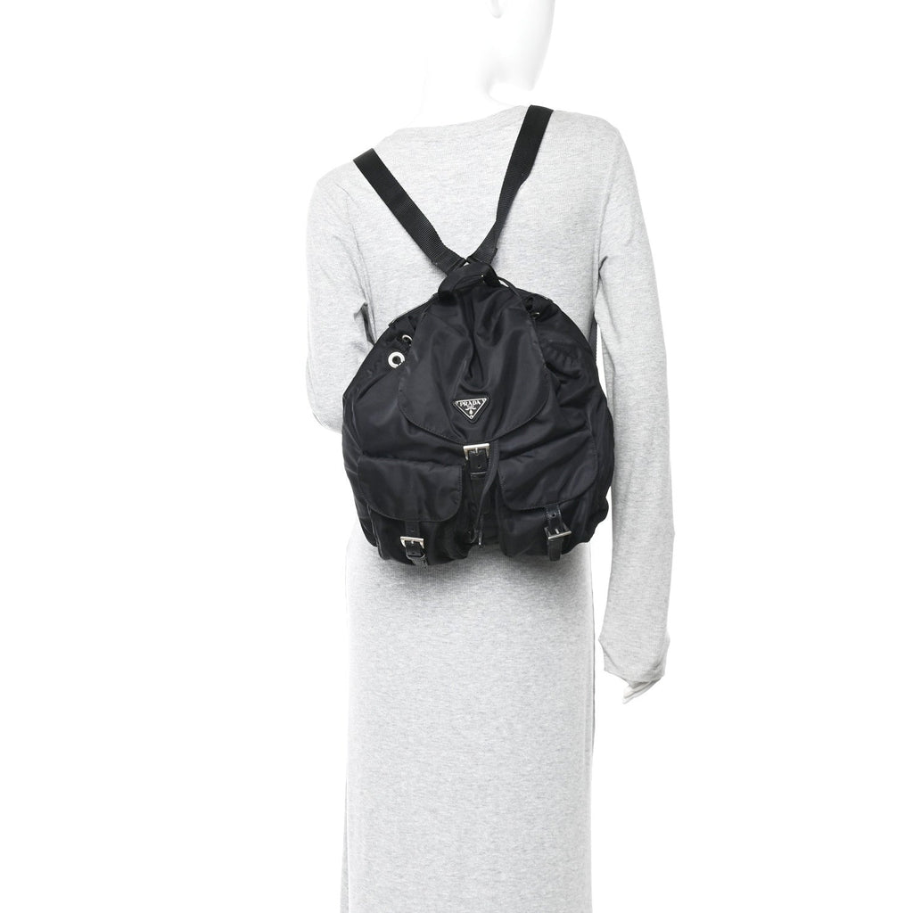 Prada Tessuto Nylon Vela Medium Backpack Black