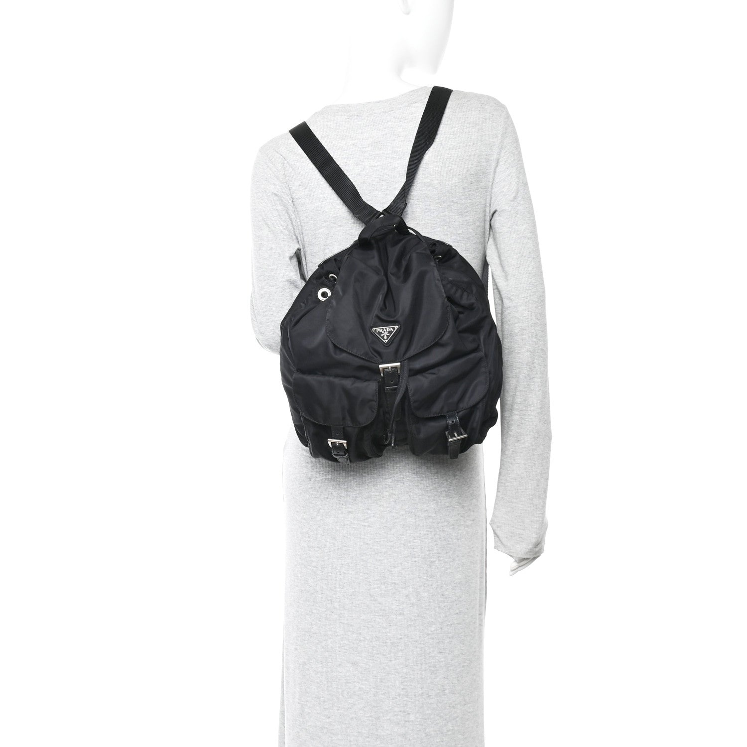 Prada Tessuto Nylon Vela Medium Backpack Black
