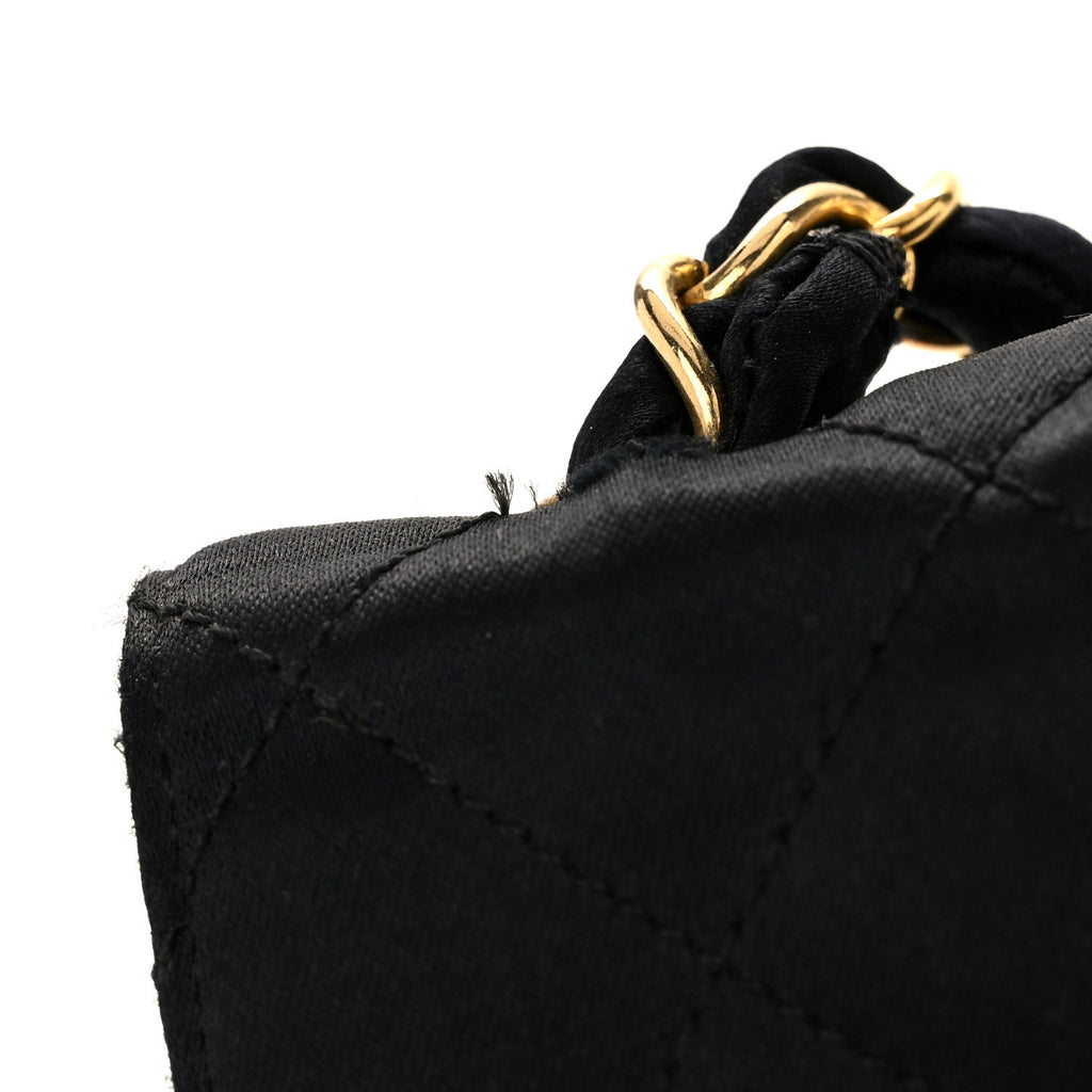 Chanel Satin Quilted Half Moon Flap Black