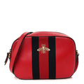 Gucci Calfskin Web Small Webby Bee Shoulder Bag Red