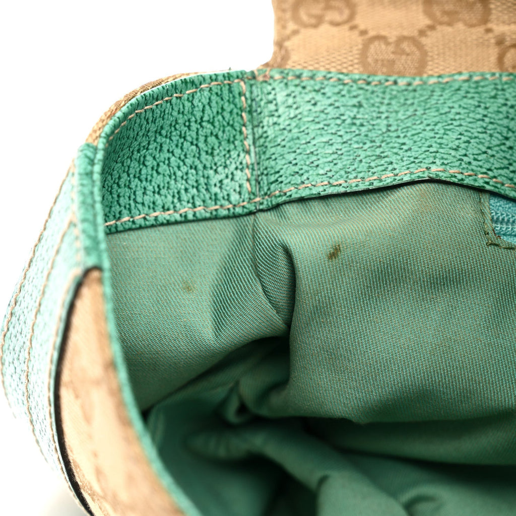 Gucci Monogram Satchel Bag Turquoise
