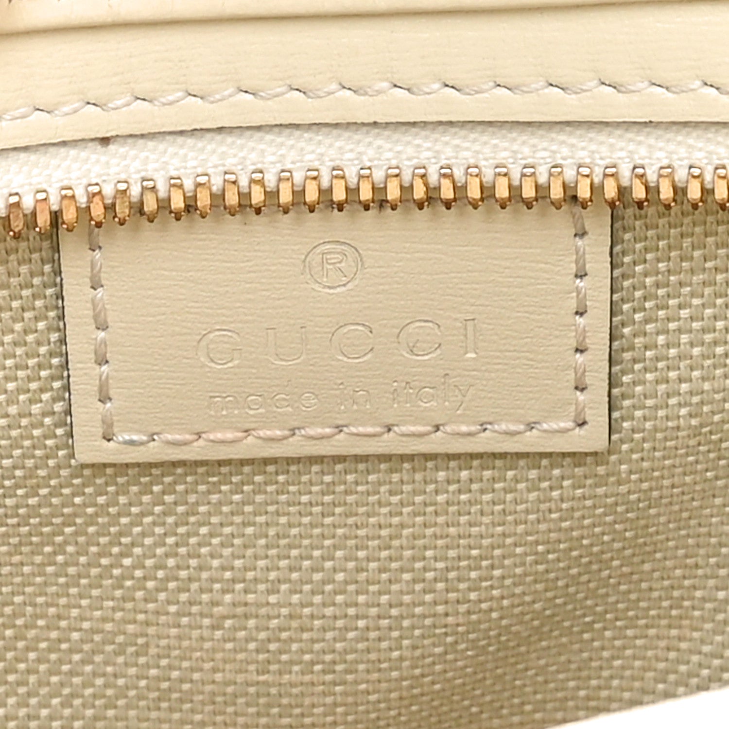 Gucci Calfskin Mini Moon Side Shoulder Bag Ivory