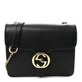 Gucci Dollar Calfskin Small Interlocking G Shoulder Bag Black