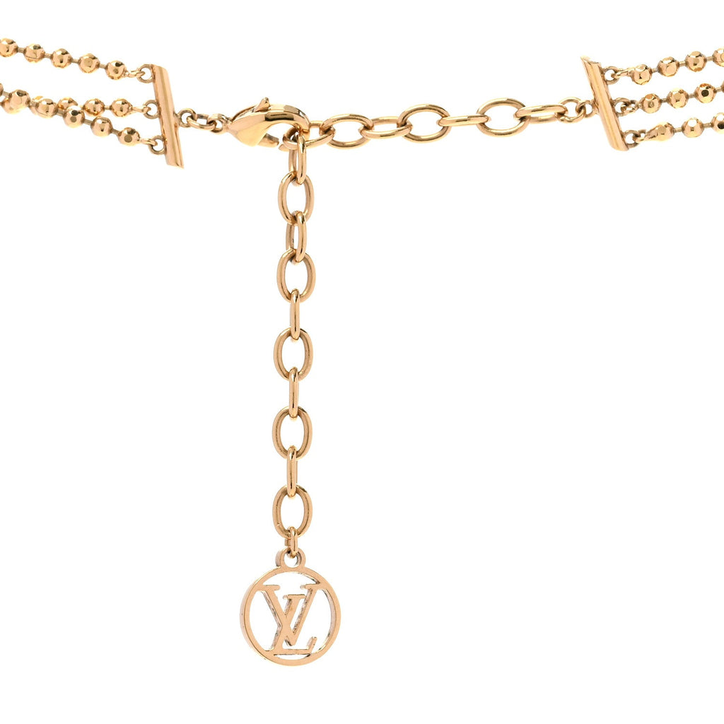 Louis Vuitton Metal Essential V Skin Necklace Gold