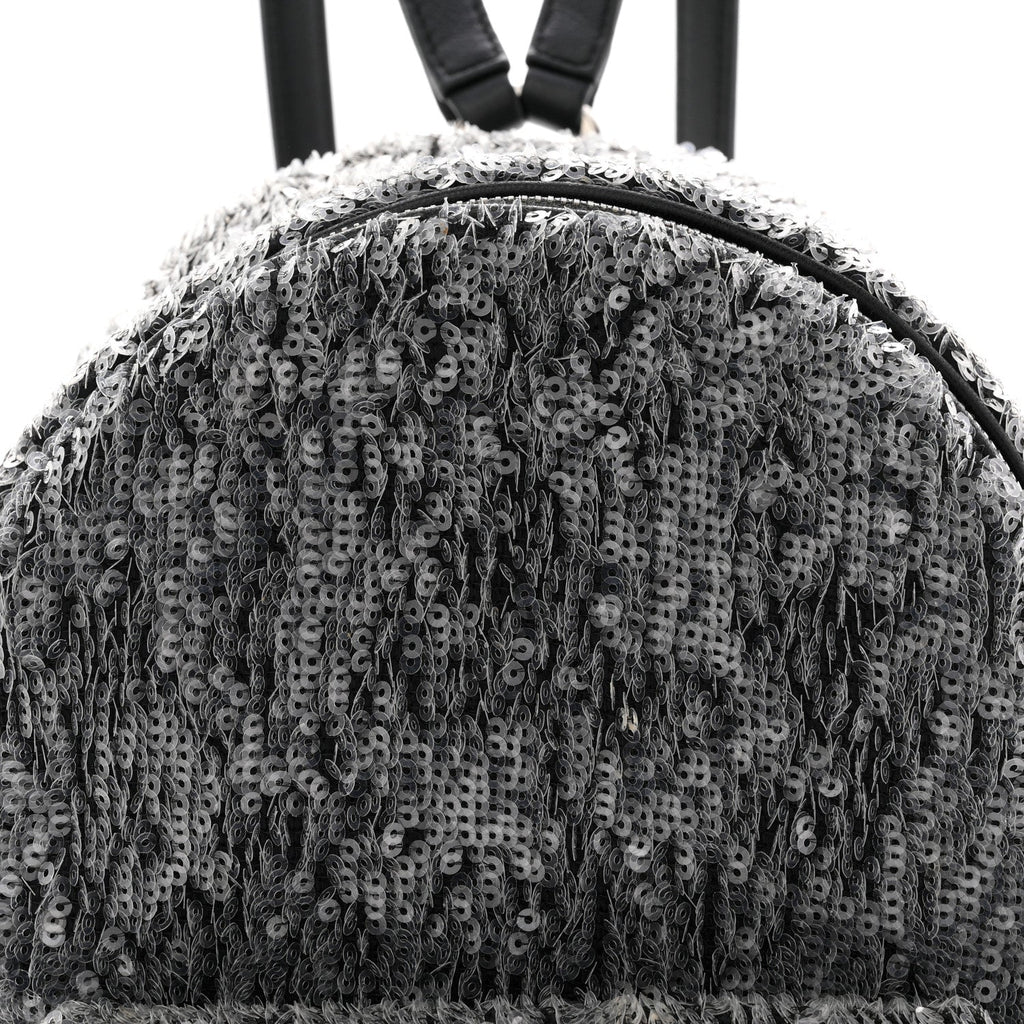 Chanel Sequin Waterfall Backpack Grey