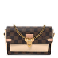 Louis Vuitton Damier Ebene Vavin Chain Wallet Creme