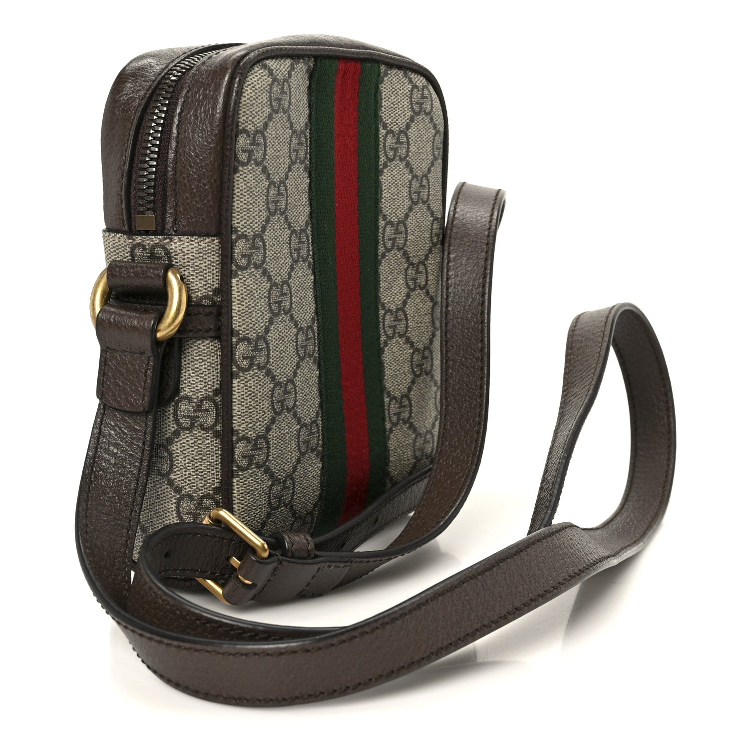 Gucci GG Supreme Monogram Web Mini Ophidia Messenger Brown