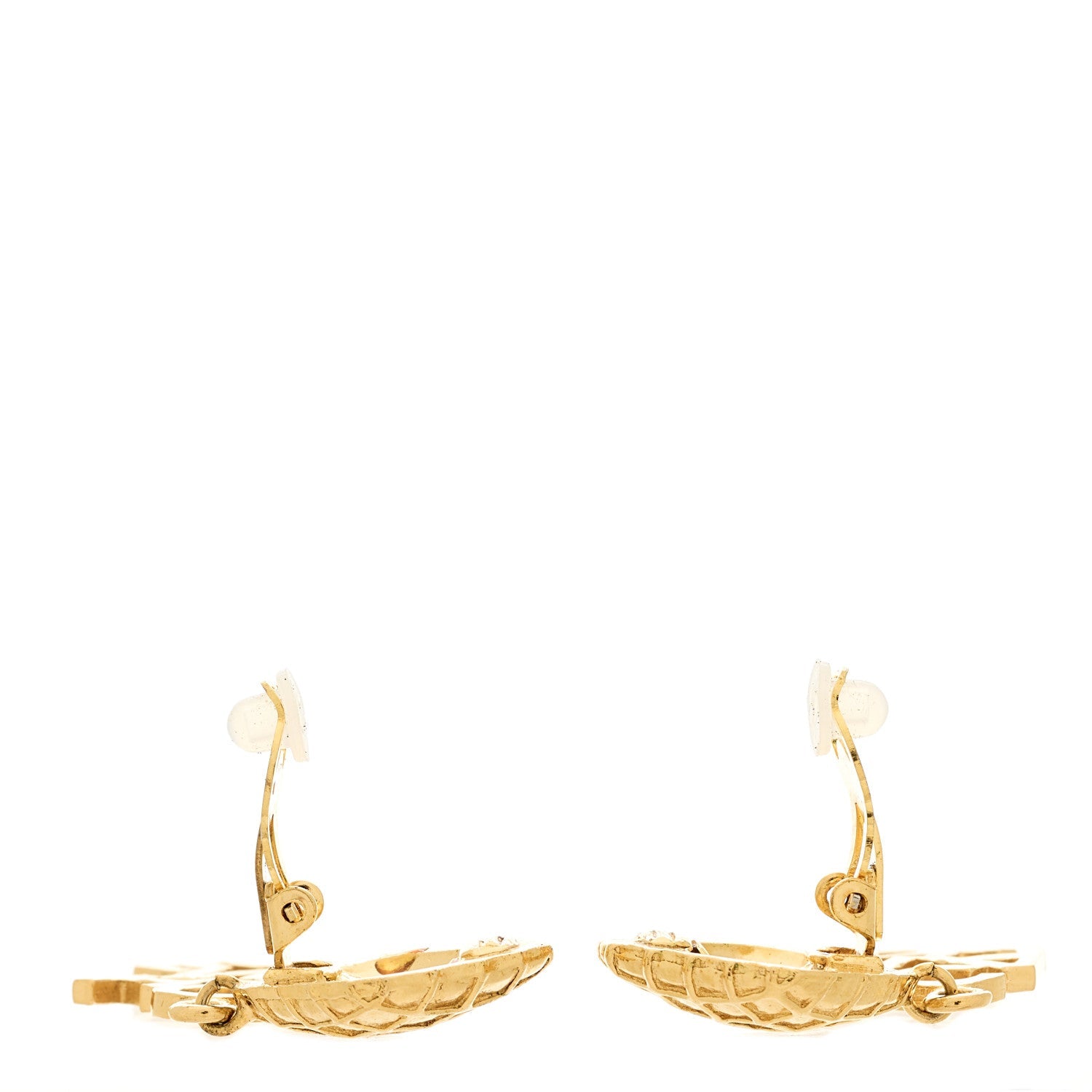 CC Logo Drop Earrings Gold