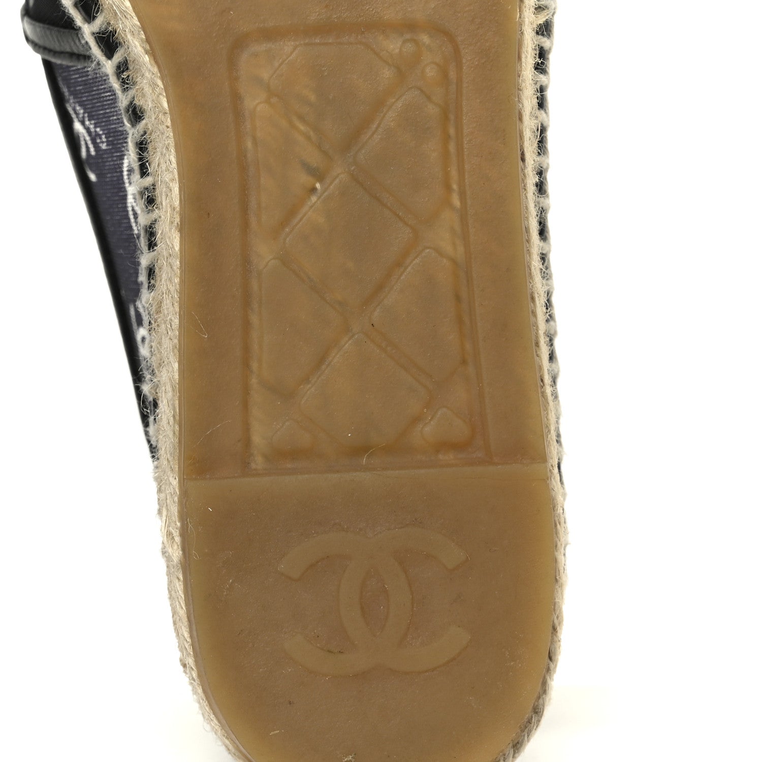 Mesh Grosgrain CC Espadrilles 38 Black White