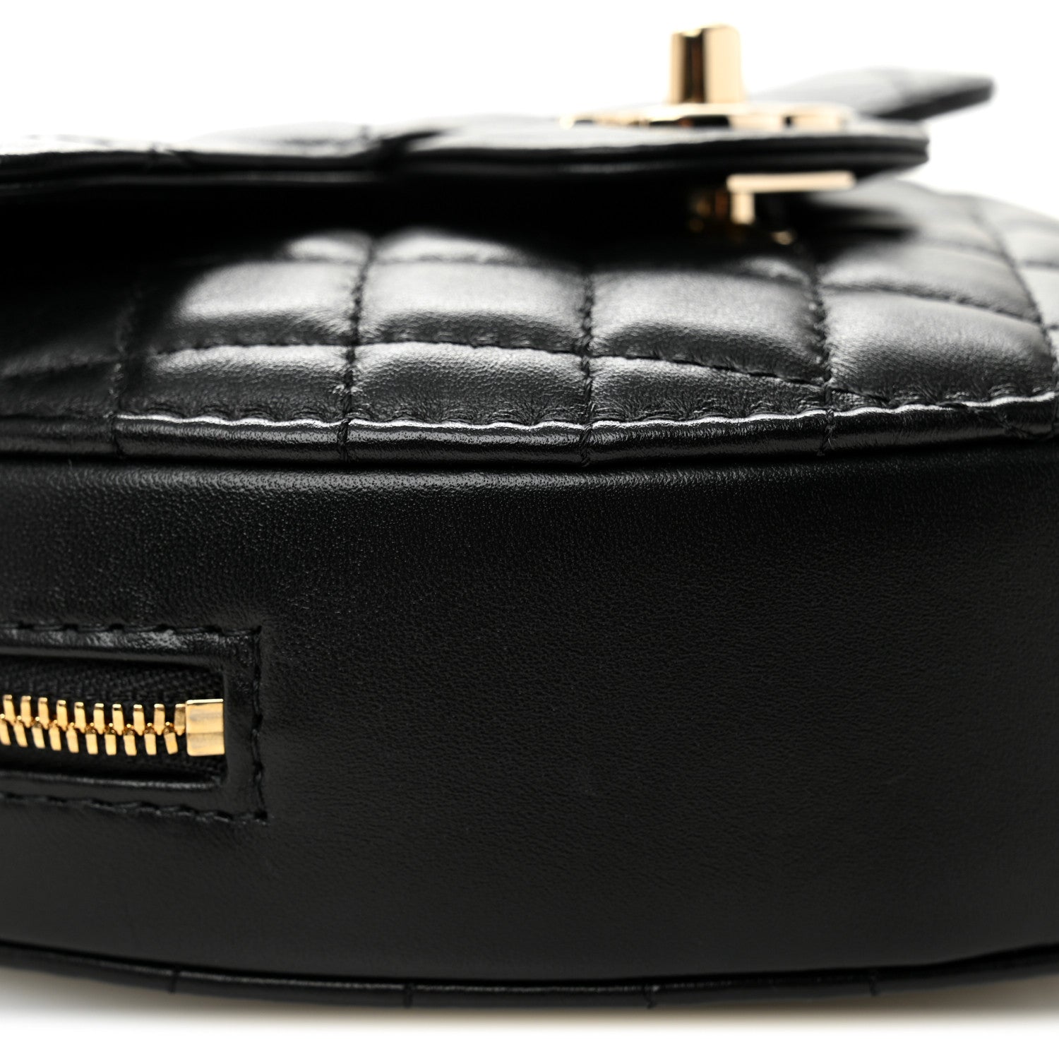 Chanel Lambskin Quilted CC In Love Heart Bag Black