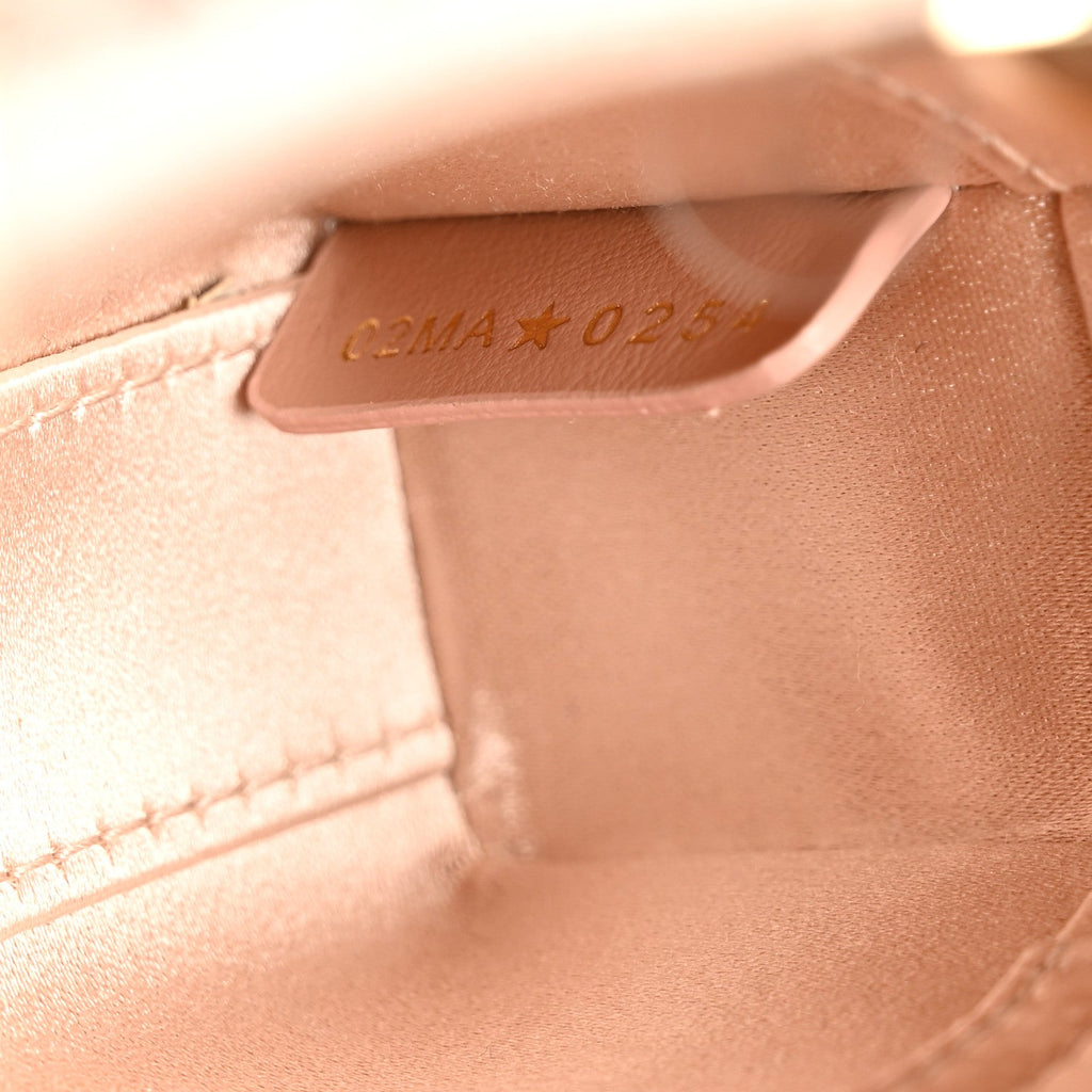Christian Dior Satin Crystal Sequins Embroidered Micro Lady D-Joy Pink