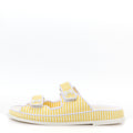 Printed Calfskin Velcro Dad Flat Mules 40 White Yellow