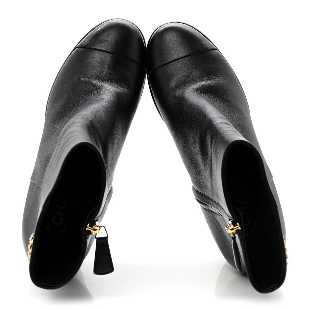 Calfskin CC Ankle Boots 40 Black