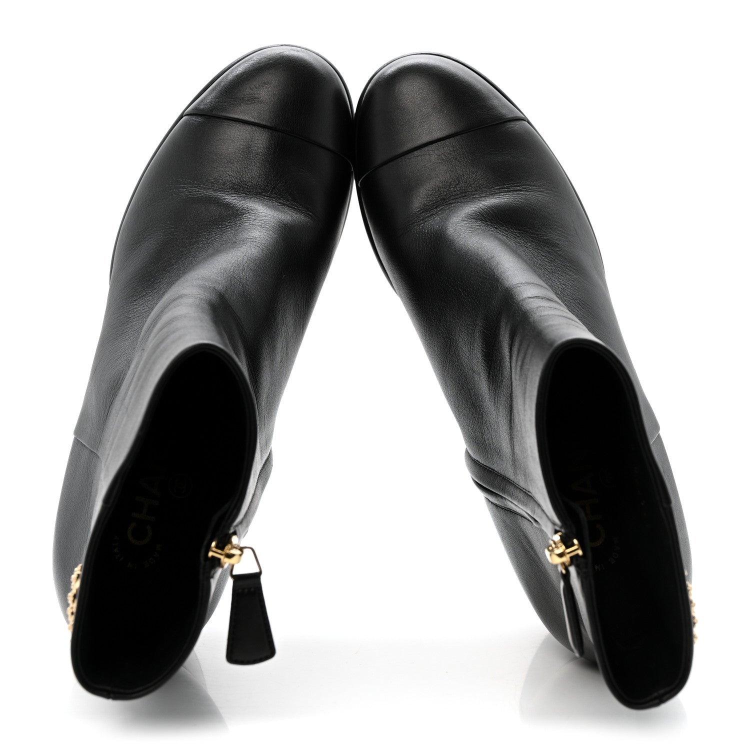 Calfskin CC Ankle Boots 40 Black