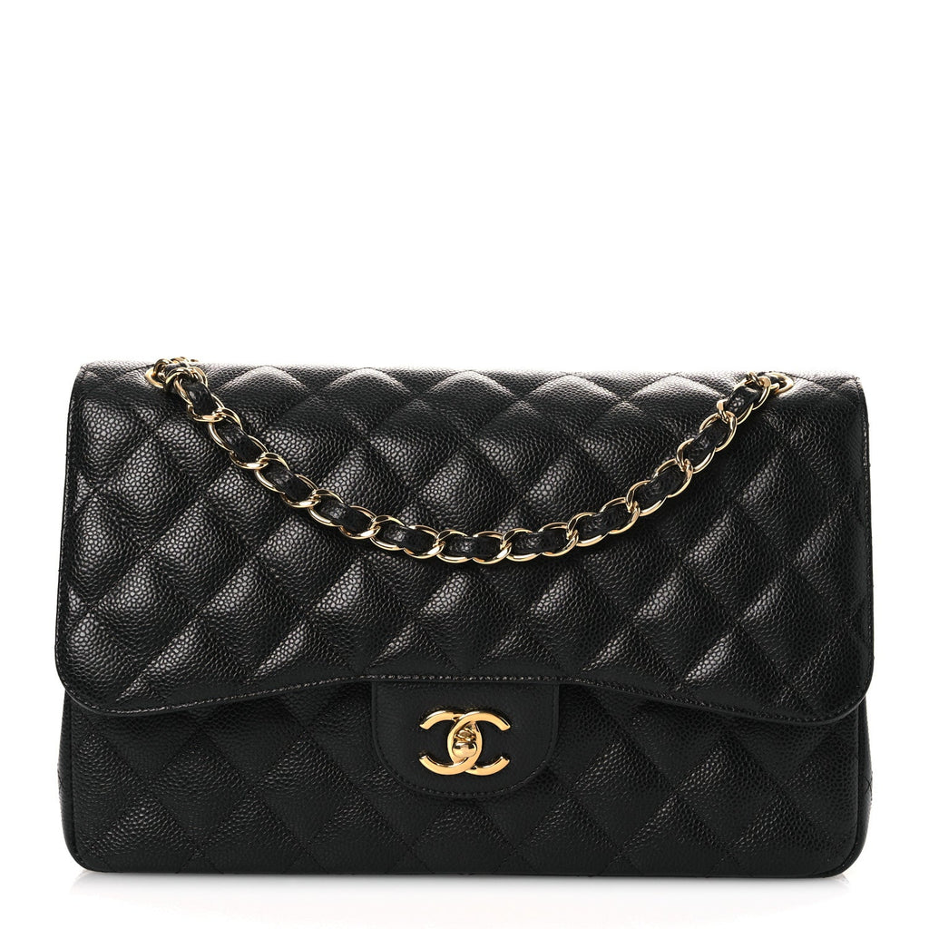 Chanel Caviar Quilted Jumbo Double Flap Black