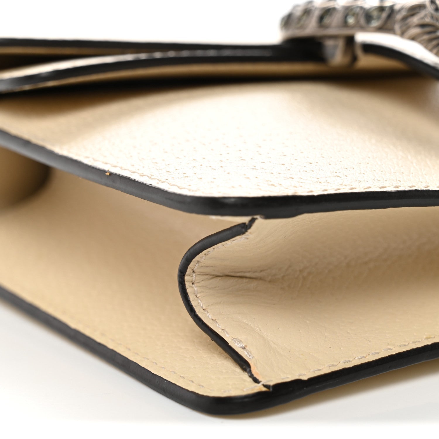 Gucci Textured Calfskin Crystal Mini Dionysus Shoulder Bag Mystic White