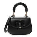 Gucci Boarded Dyana Lux Calfskin Mini Bamboo 1947 Top Handle Bag Black