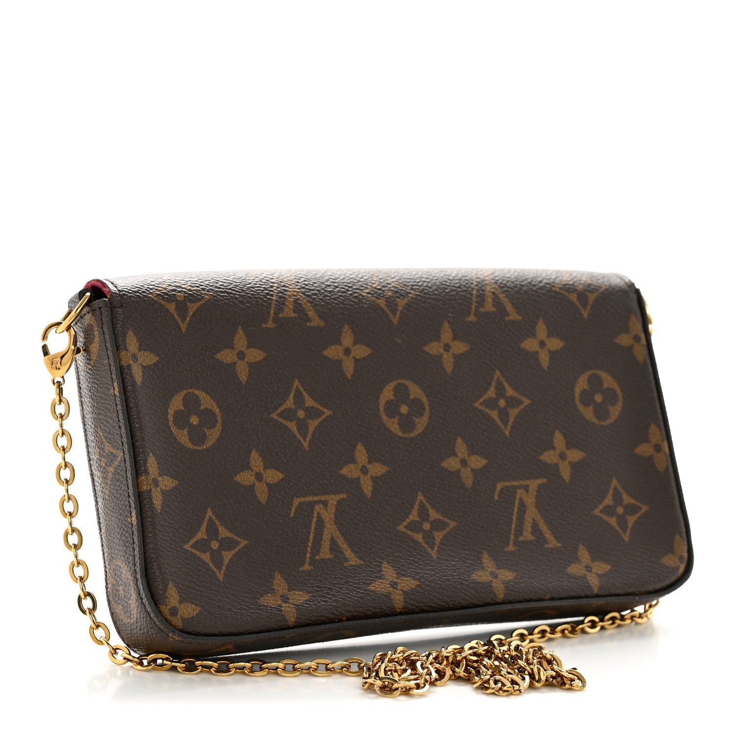 Louis Vuitton Monogram Pochette Felicie Chain Wallet Fuchsia