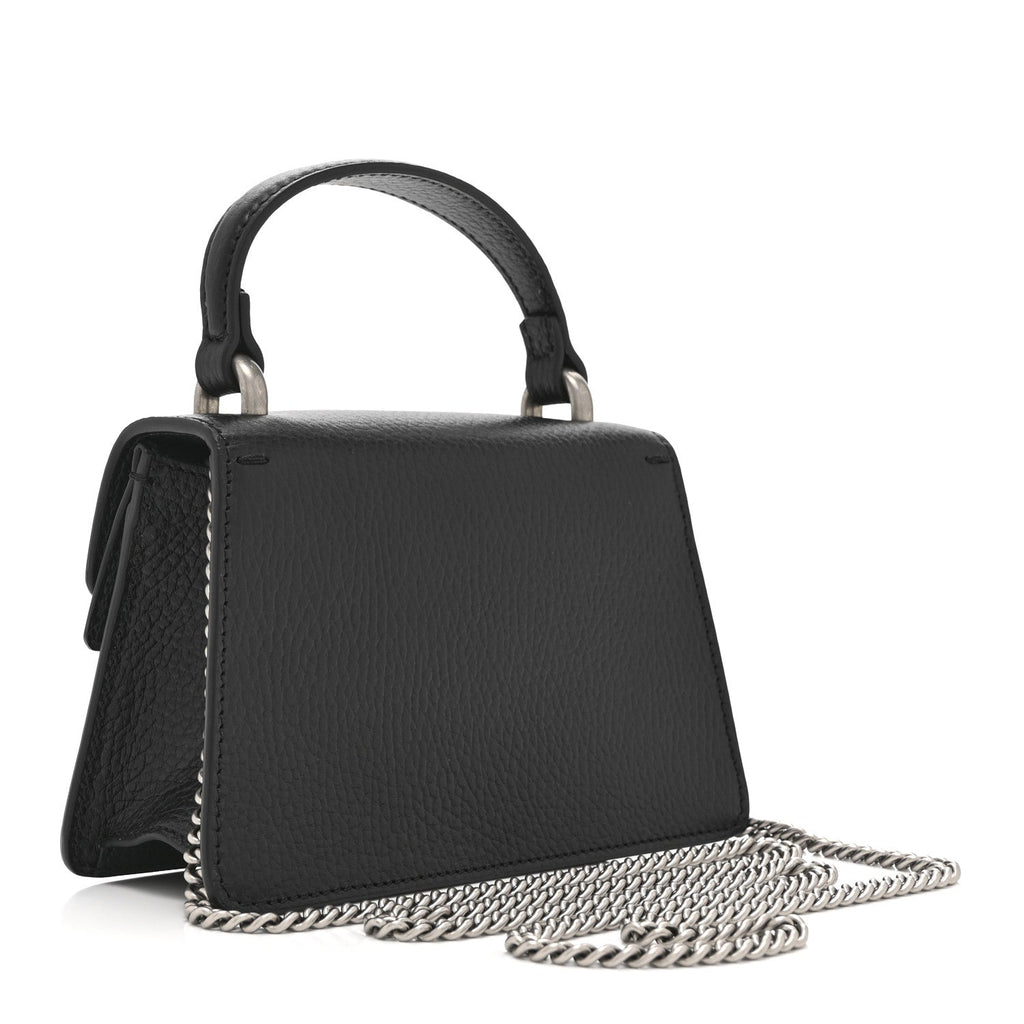 Gucci Dollar Calfskin Crystal Mini Dionysus Top Handle Bag Black Crystal