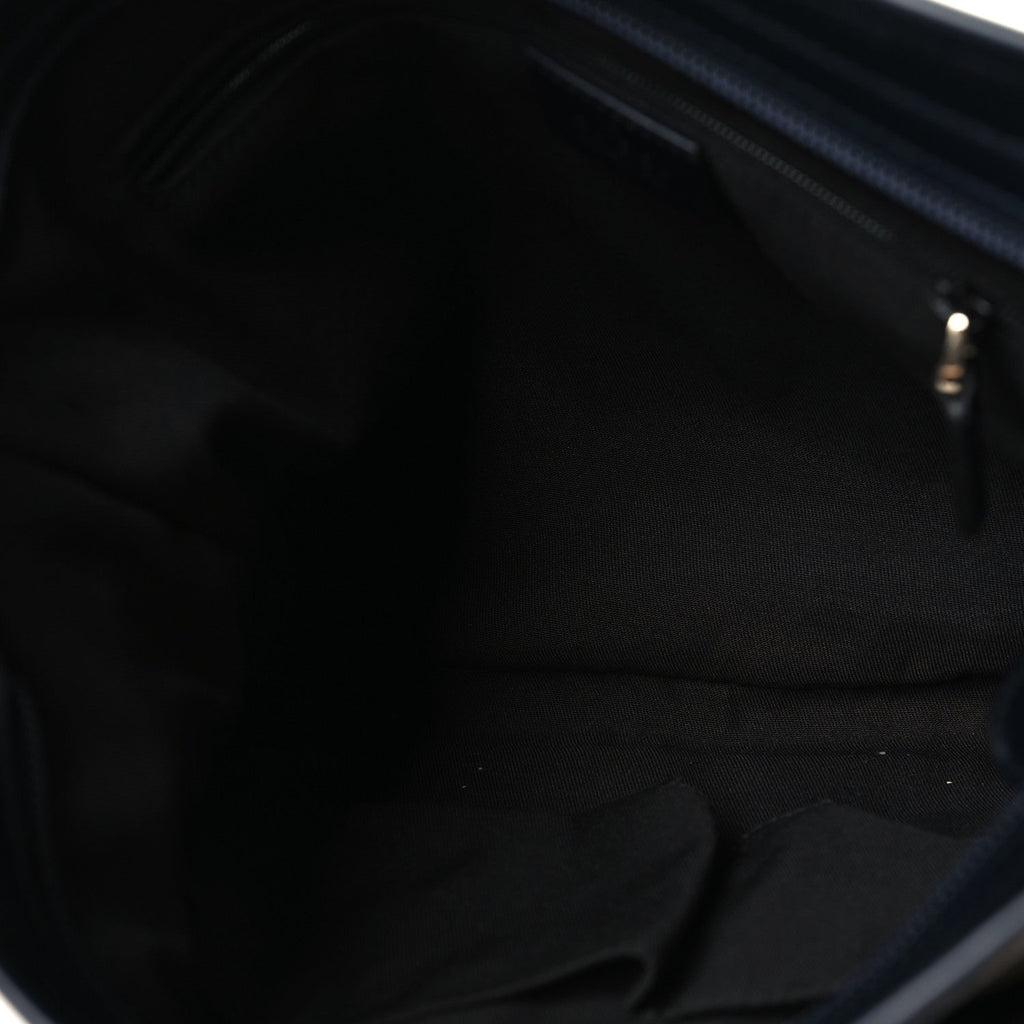 Gucci GG Supreme Monogram Web Flat Messenger Bag Navy