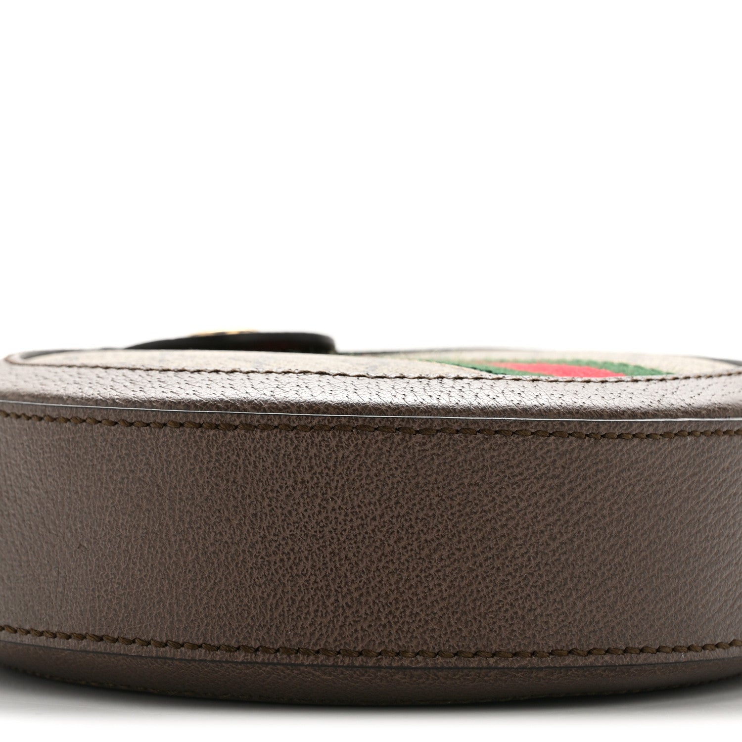 Gucci GG Supreme Monogram Web Mini Ophidia Round Shoulder Bag Brown