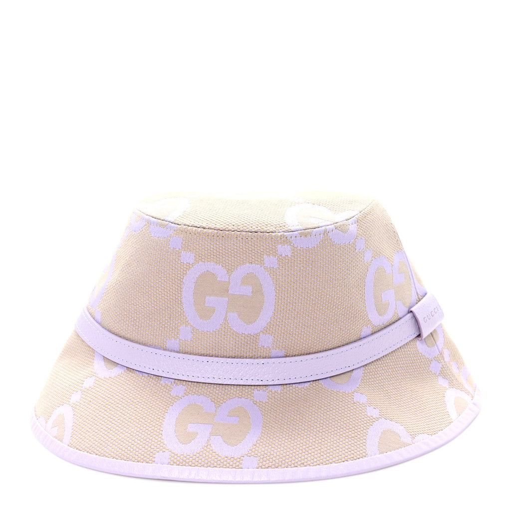 Gucci Monogram Jumbo GG Mosteria Bucket Hat L Beige Lapis