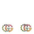 Gucci 18K Yellow Gold Sapphire Topaz Tsavorite Citrine Running G Stud Earrings